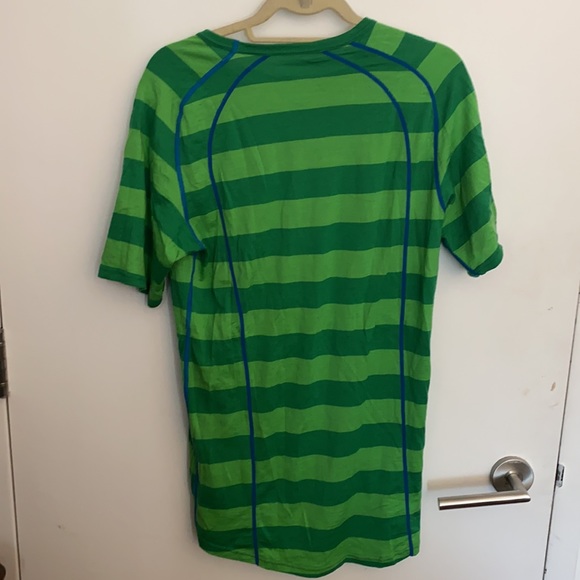 Bergans FJELLRAPP TEE STYLE Timothy Green Striped  warm Merino wool T-Shirt XL - Picture 5 of 5